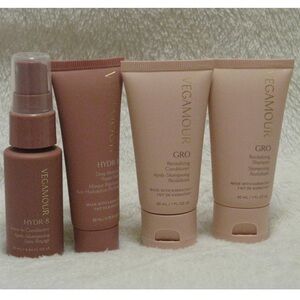 Vegamour Gro & Hydr-8 Travel Set Shampoo, Conditioner, Mask & Leave-In Spray NEW